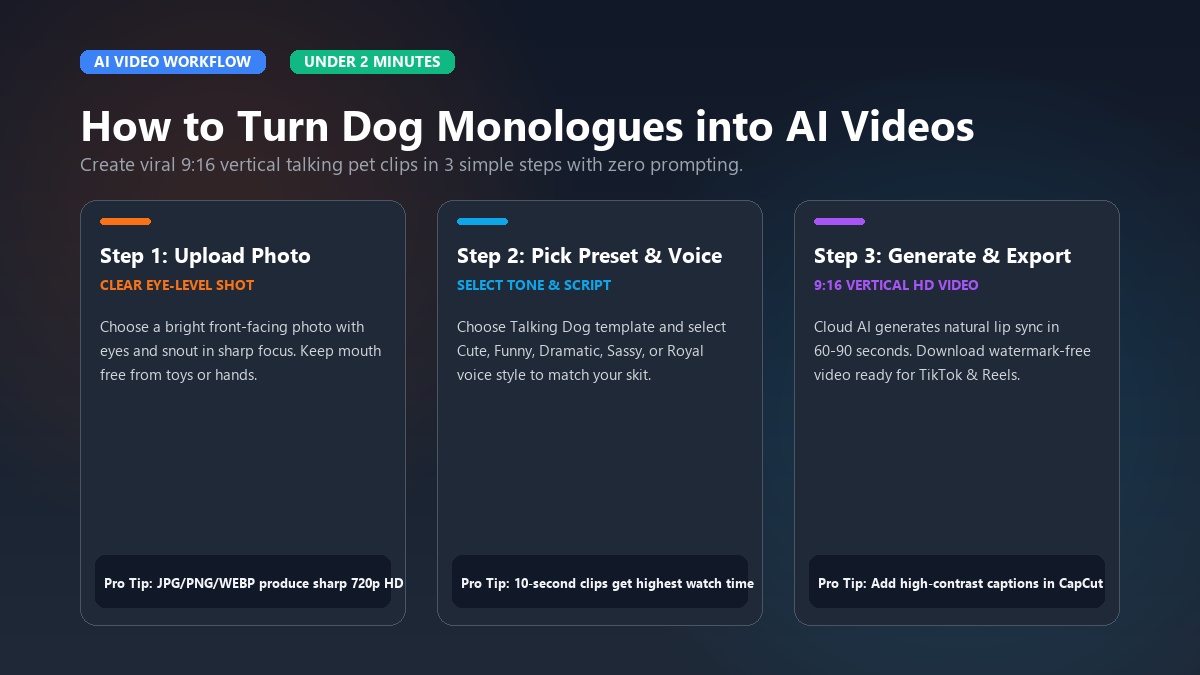 How to Turn Dog Monologues into AI Videos in 3 Steps